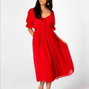 NWT Eggie Edith Midi Dress Red - Size Small